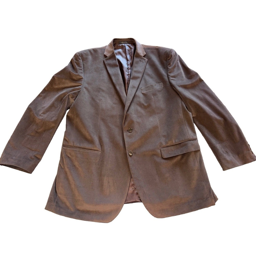 Vintage Calvin Klein Mens Brown Microfiber Soft Sport Coat Blazer Jacket 46L‎